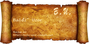 Baló Uzor névjegykártya